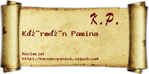Kármán Pamina névjegykártya